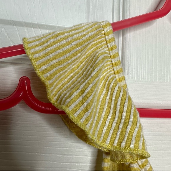 Caution To The Wind Top Sleeveless Ruffles Striped Yellow & White Sz Extra Small - Picture 14 of 16